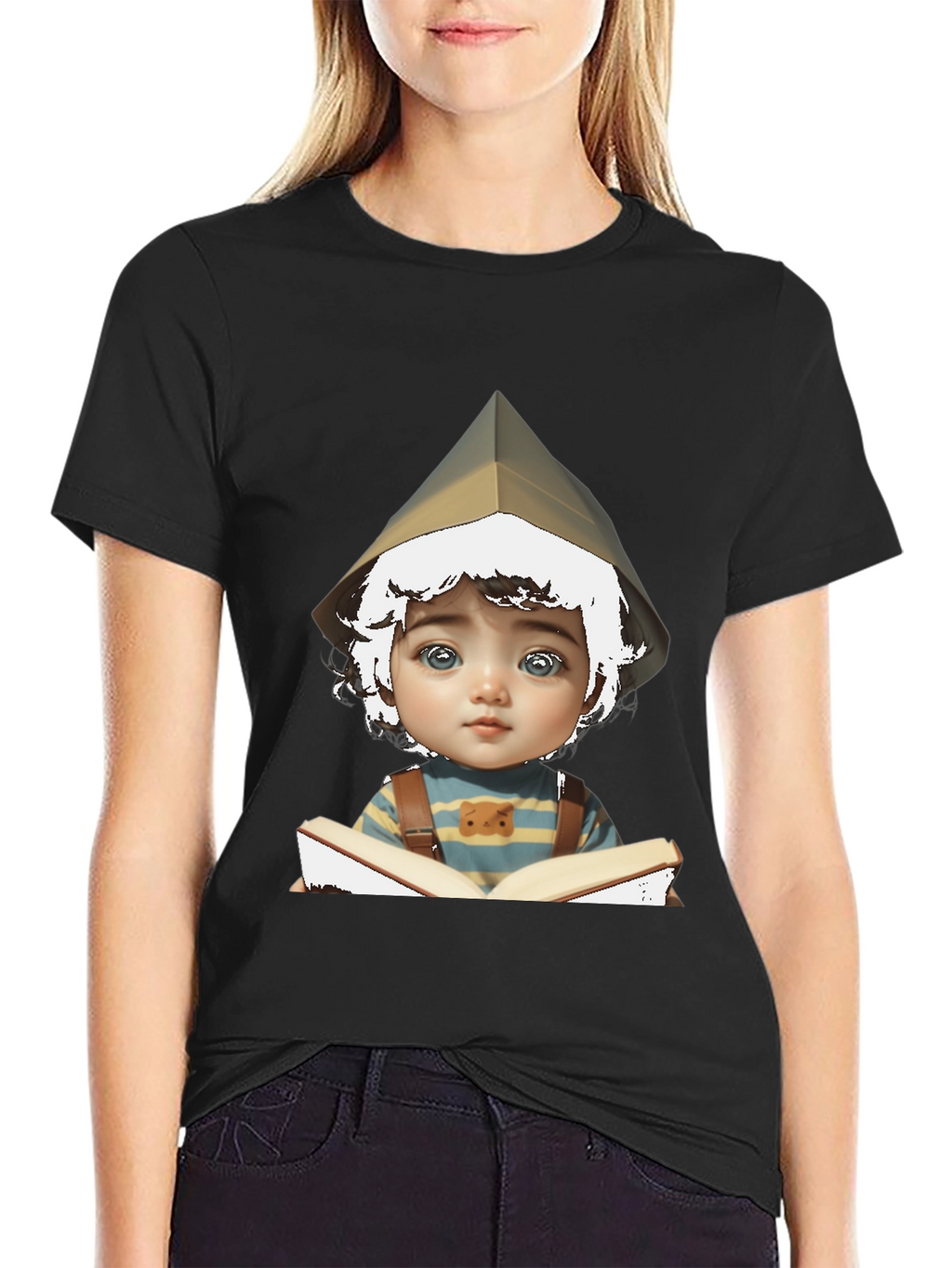 Boy Reading Book Graphic T-Shirt