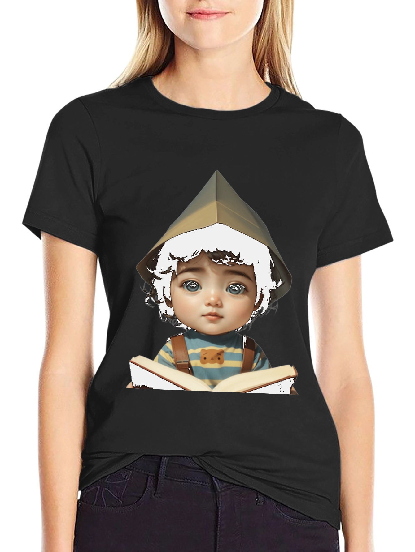 Boy Reading Book Graphic T-Shirt