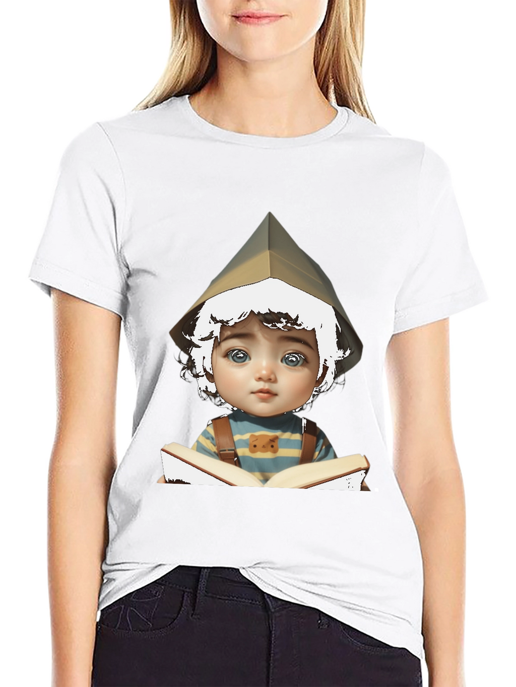 Boy Reading Book Graphic T-Shirt