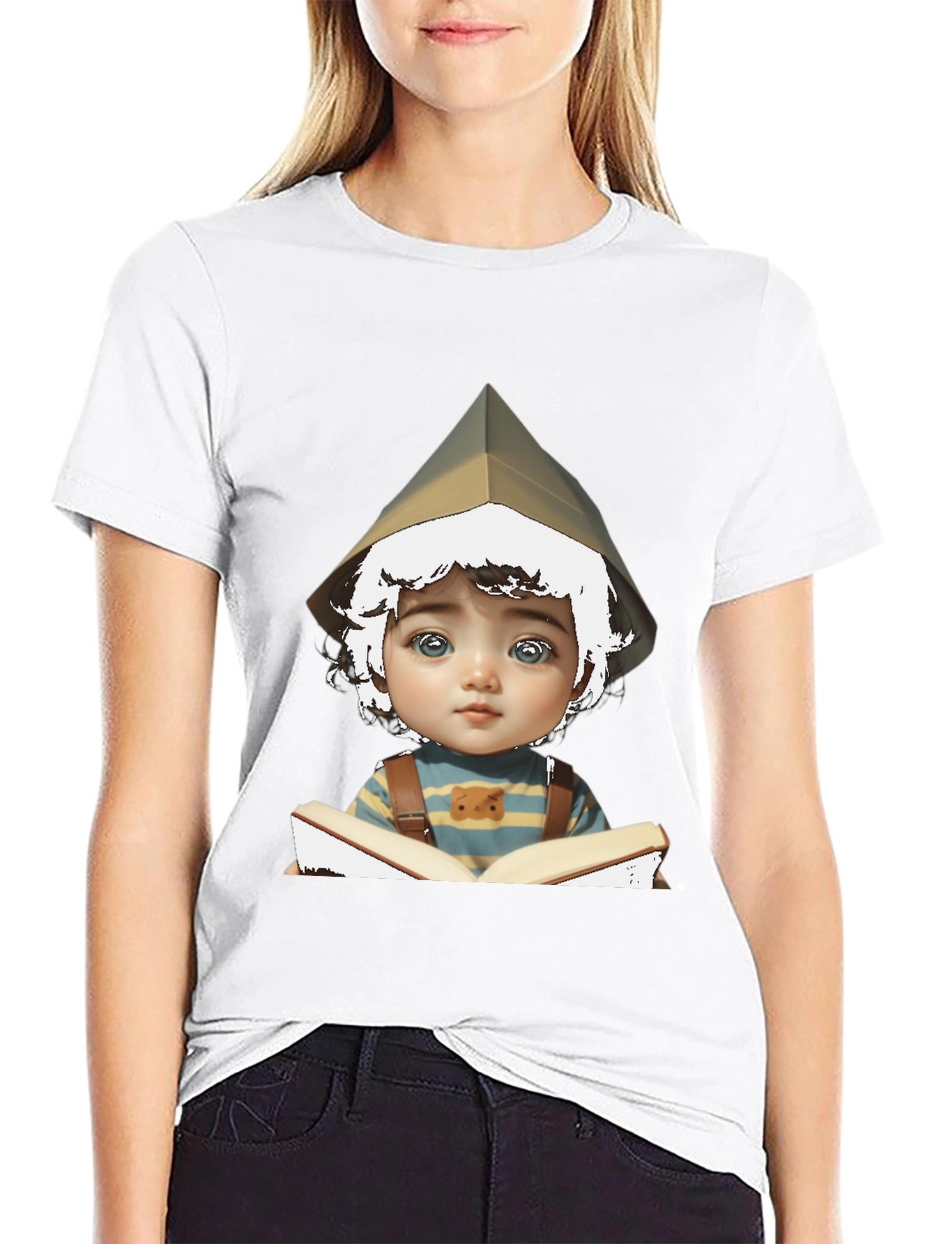 Boy Reading Book Graphic T-Shirt