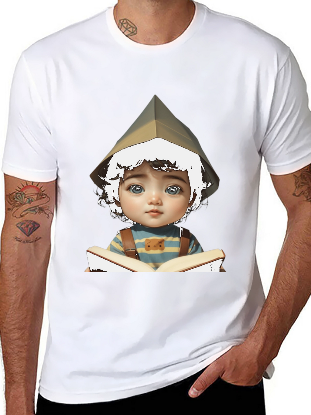 Boy Reading Book Graphic T-Shirt