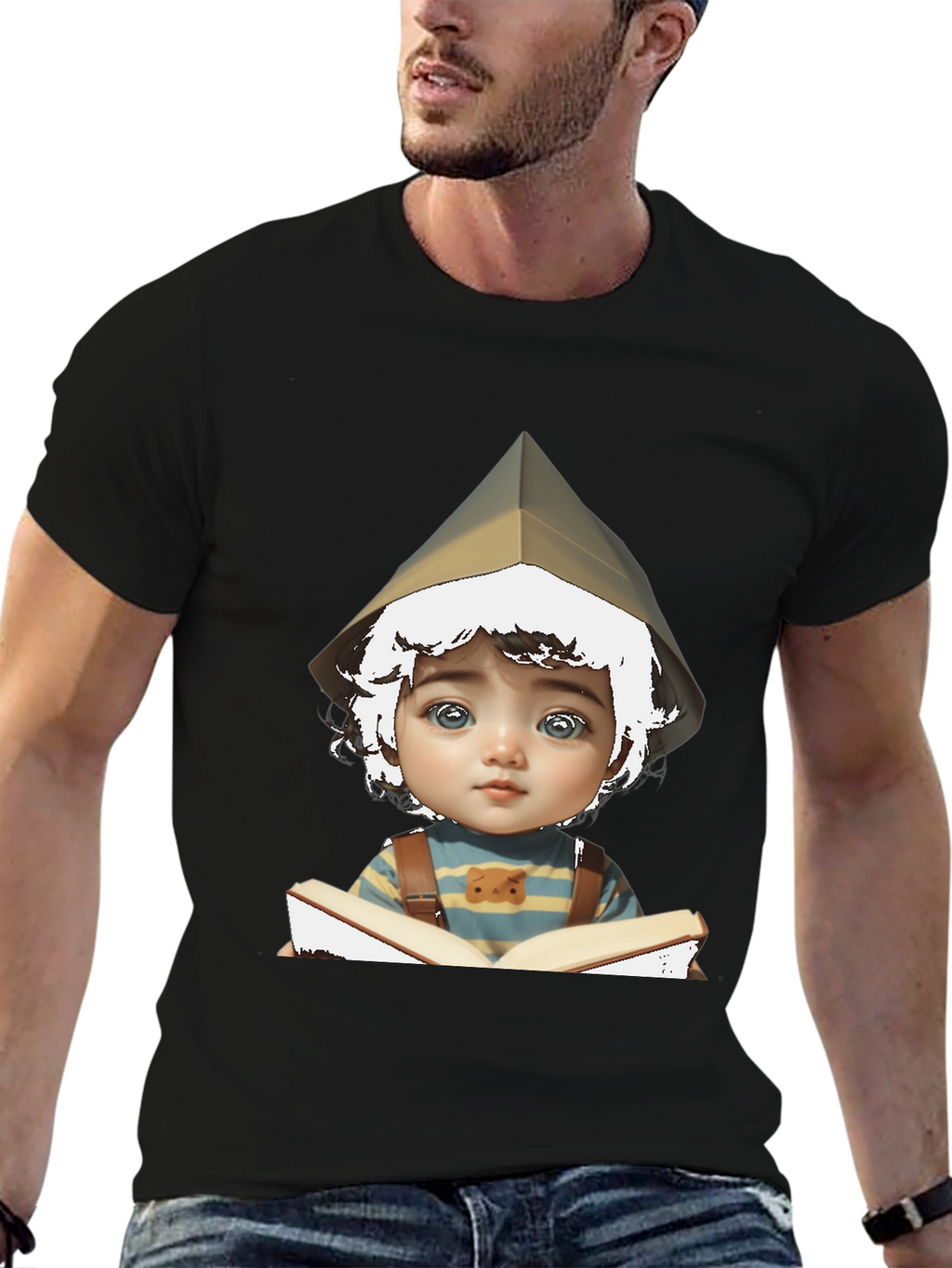 Boy Reading Book Graphic T-Shirt