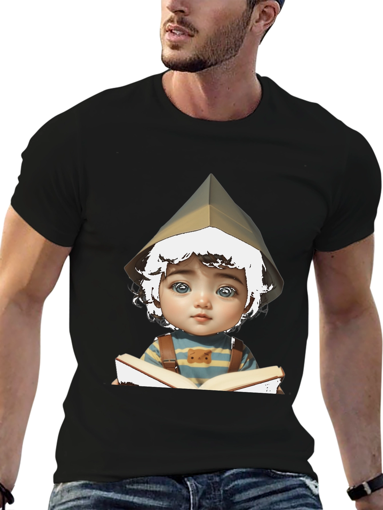 Boy Reading Book Graphic T-Shirt