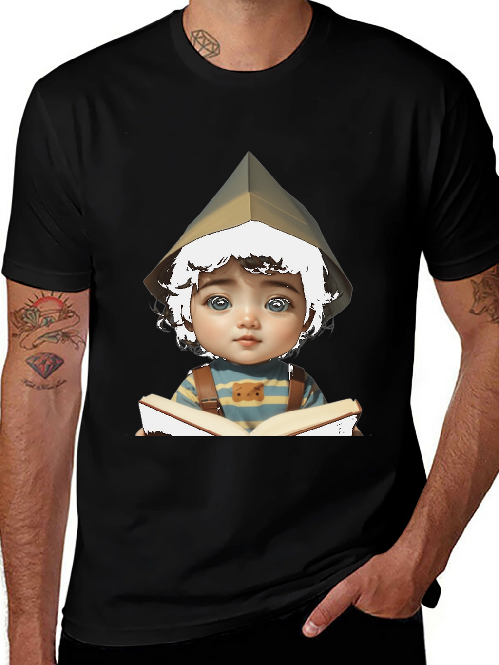 Boy Reading Book Graphic T-Shirt