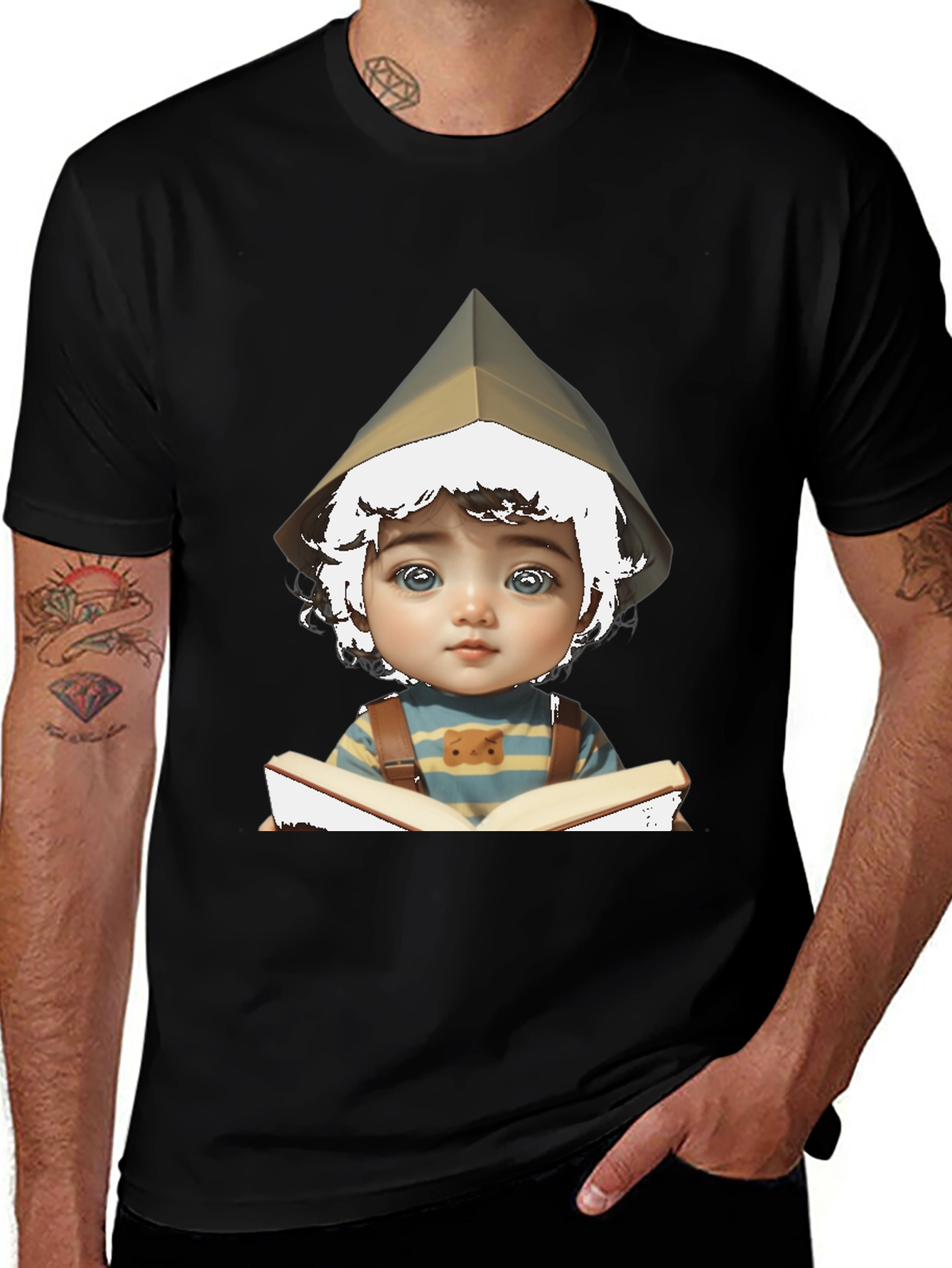 Boy Reading Book Graphic T-Shirt