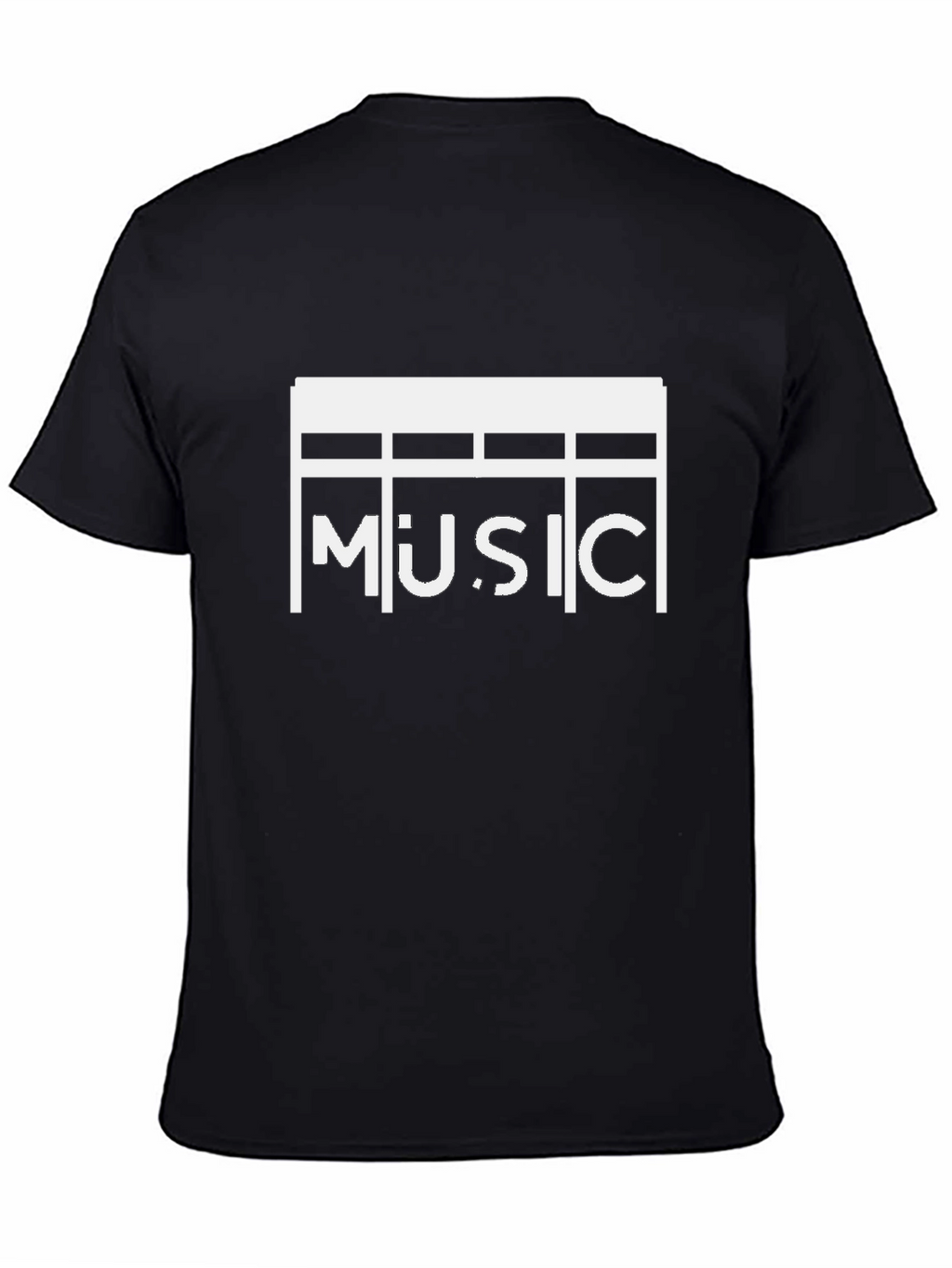 Stylish Music Graphic Black T-Shirt