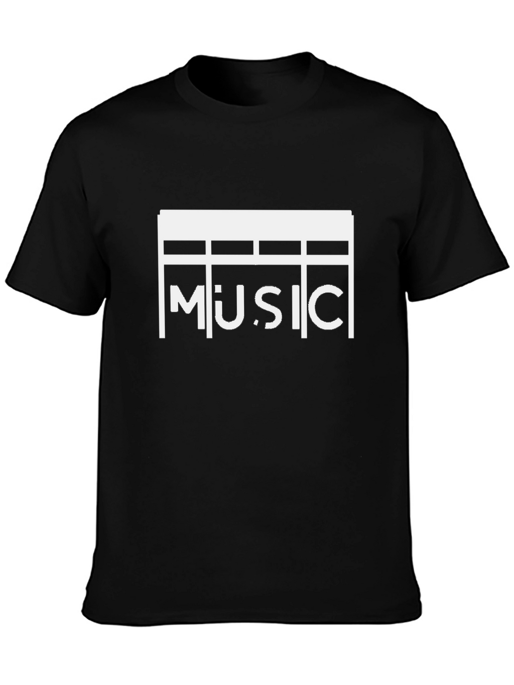 Stylish Music Graphic Black T-Shirt