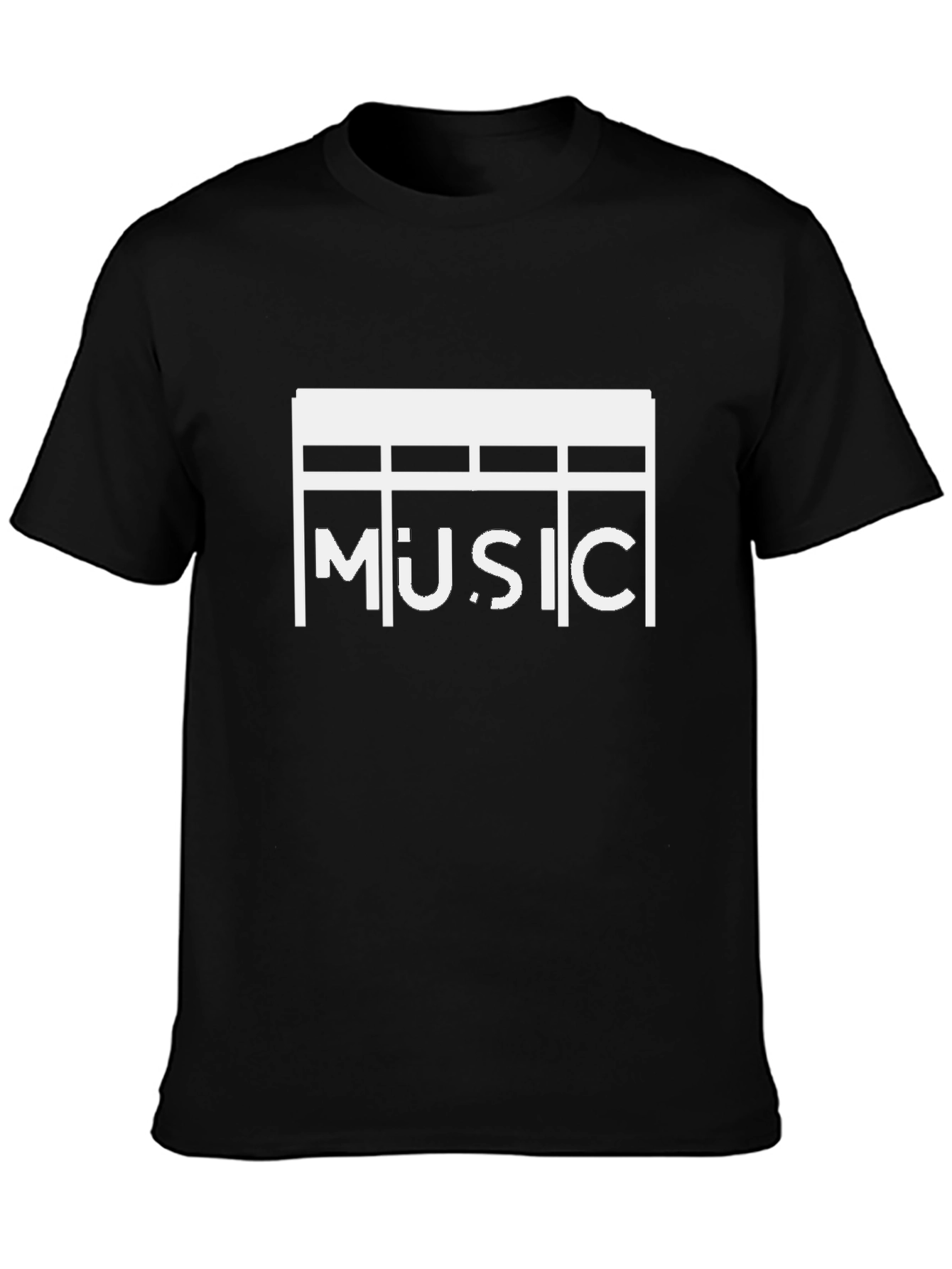 Stylish Music Graphic Black T-Shirt