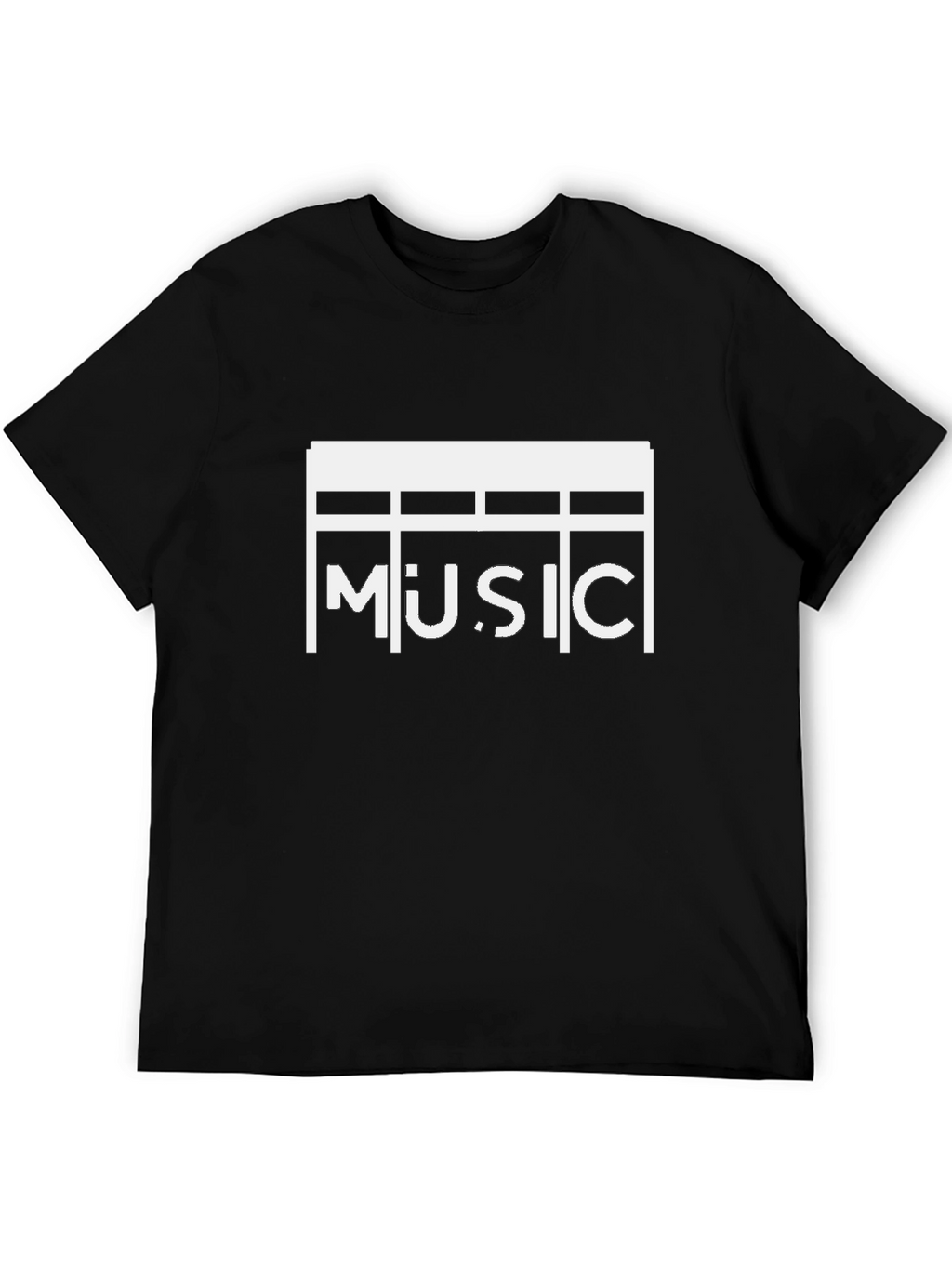 Stylish Music Graphic Black T-Shirt