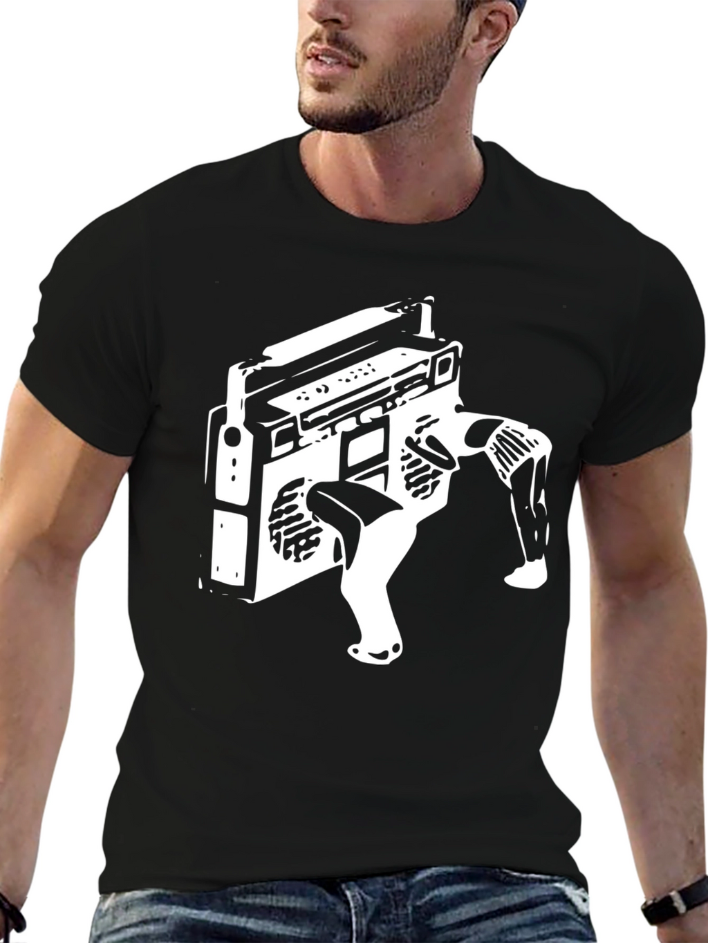 Retro Boombox T-Shirt - Cool Graphic Tee
