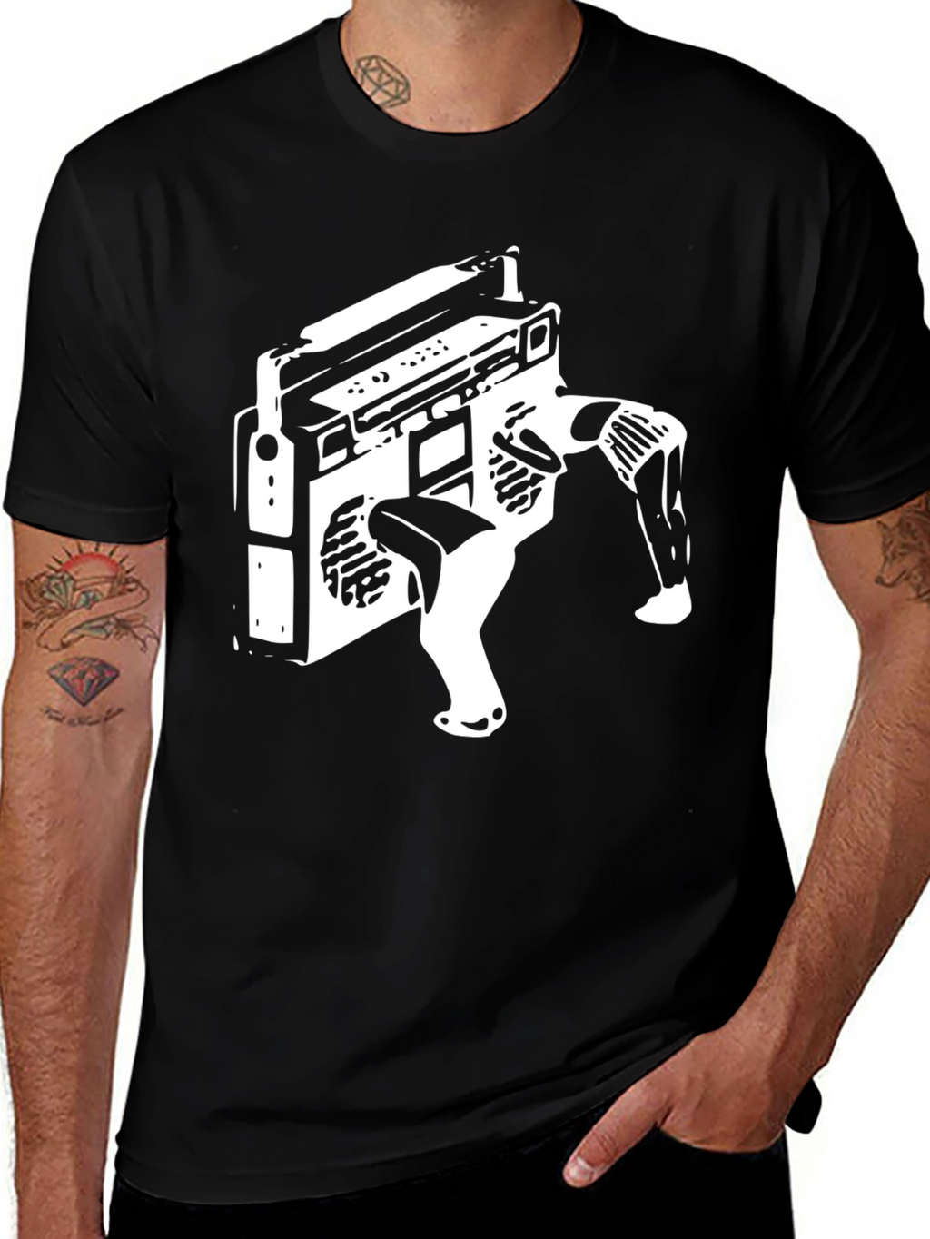 Retro Boombox T-Shirt - Cool Graphic Tee