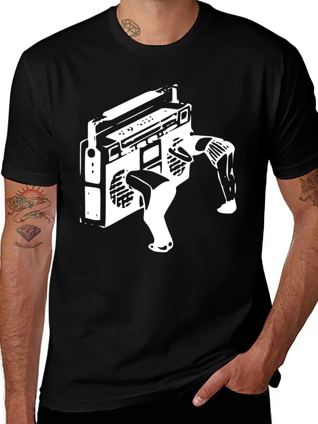 Retro Boombox T-Shirt - Cool Graphic Tee
