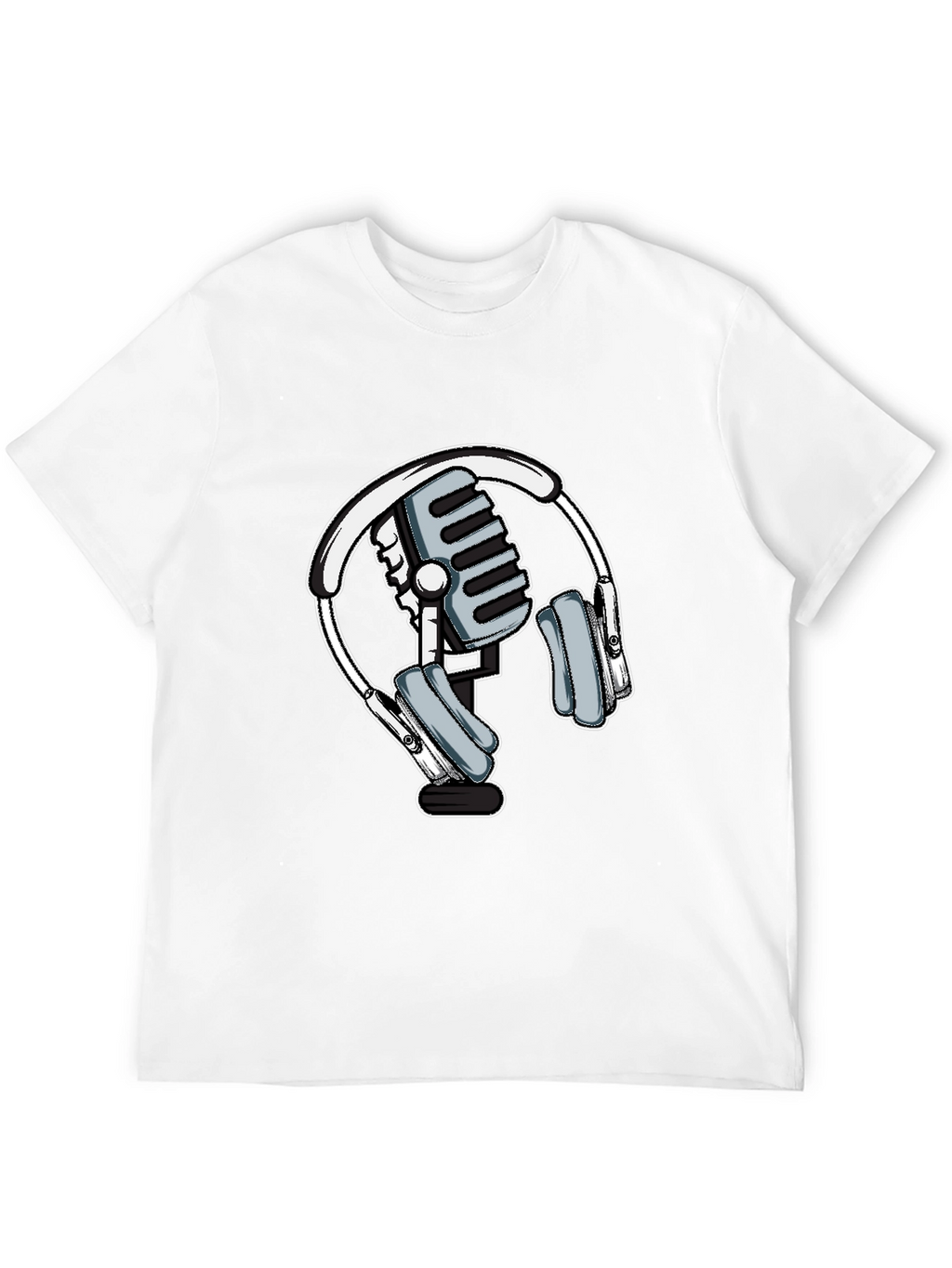 Microphone and Headphone Graphic T-Shirt