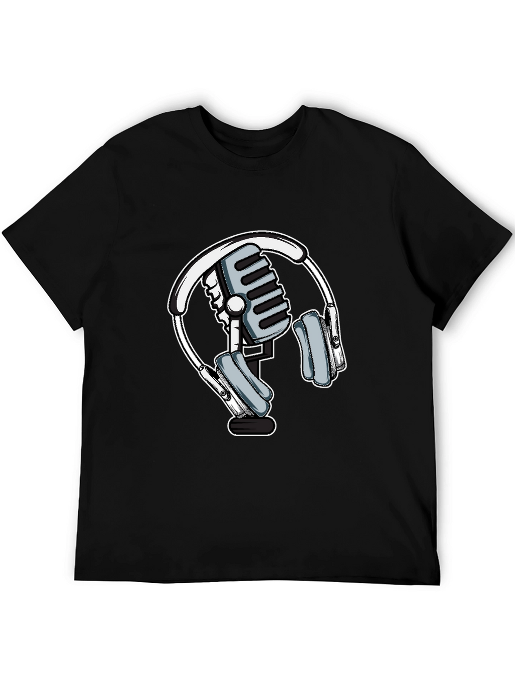 Microphone and Headphone Graphic T-Shirt
