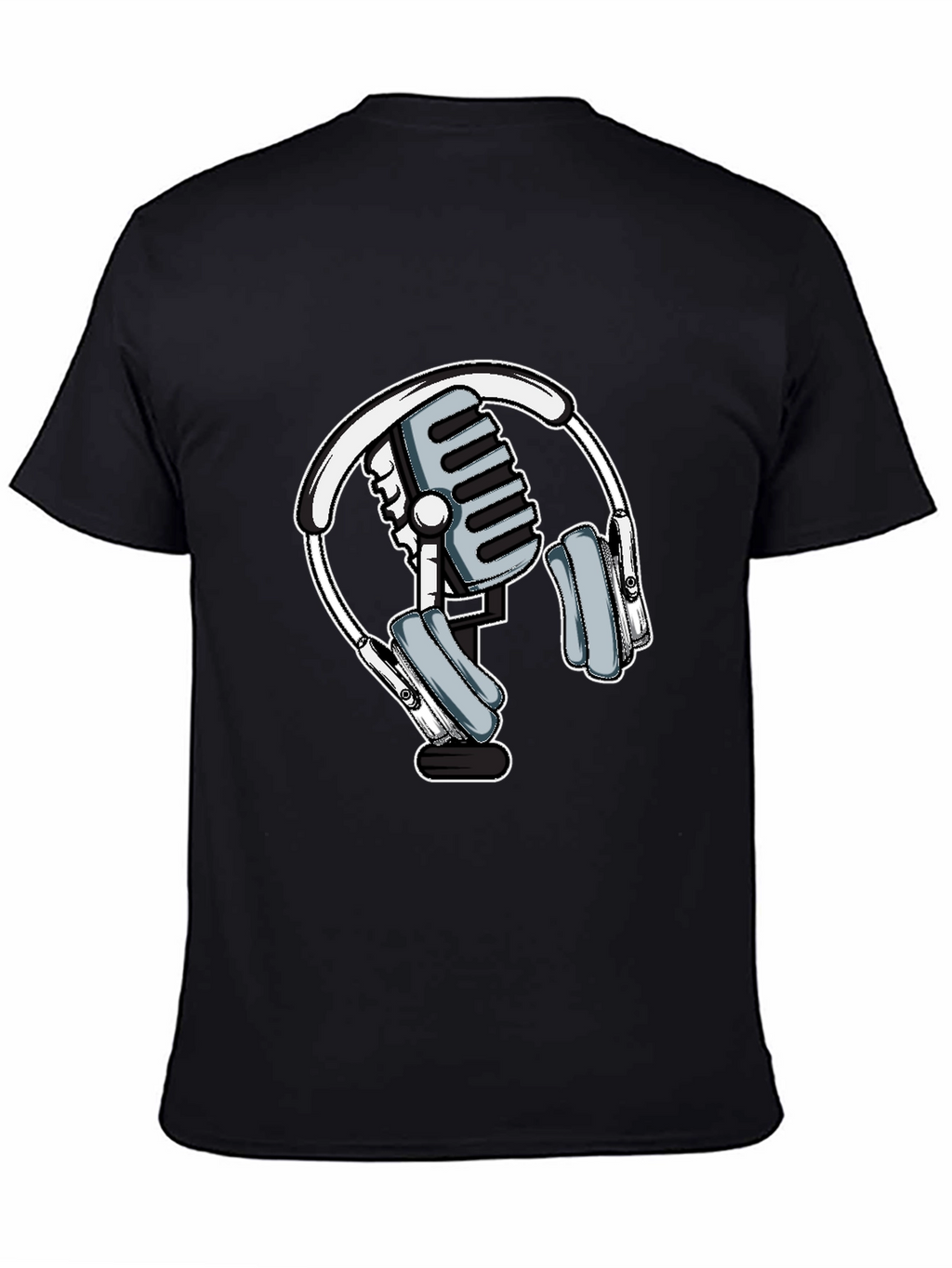 Microphone and Headphone Graphic T-Shirt