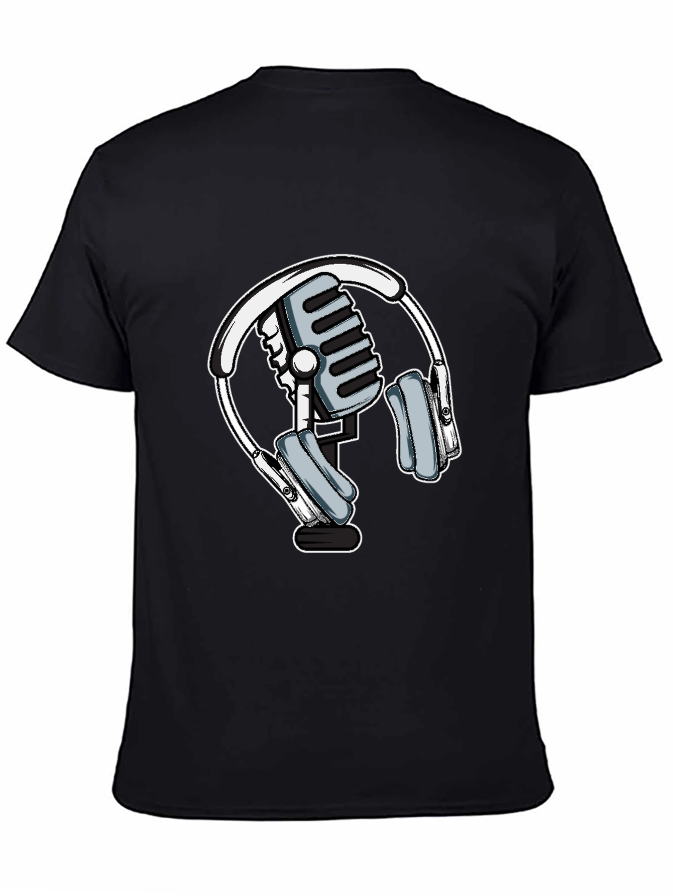 Microphone and Headphone Graphic T-Shirt