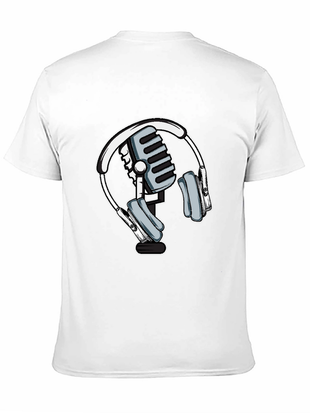 Microphone and Headphone Graphic T-Shirt