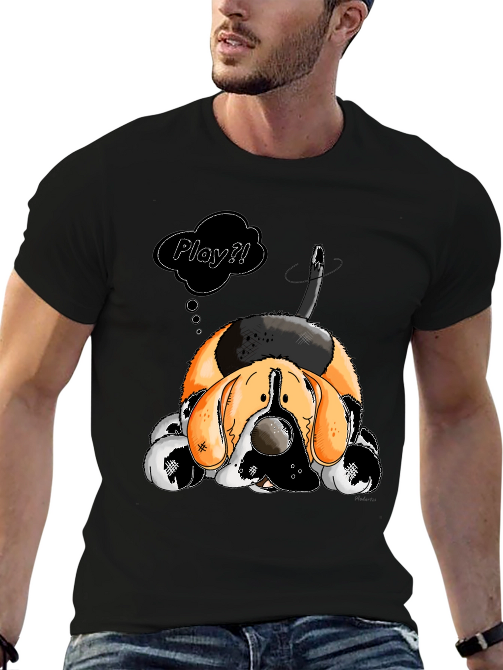 Cartoon Dog Play? Graphic T-Shirt