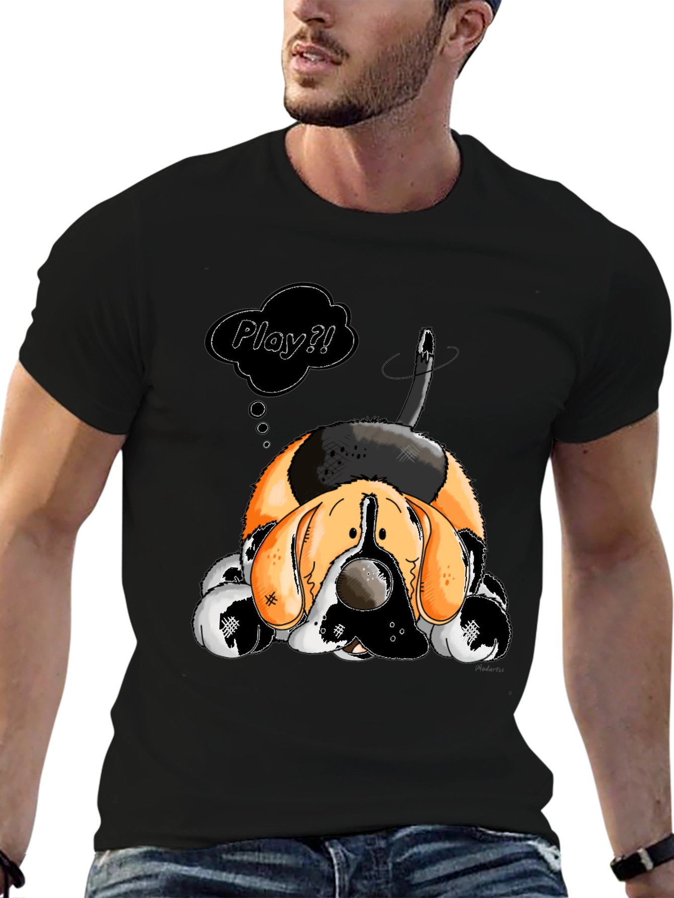 Cartoon Dog Play? Graphic T-Shirt
