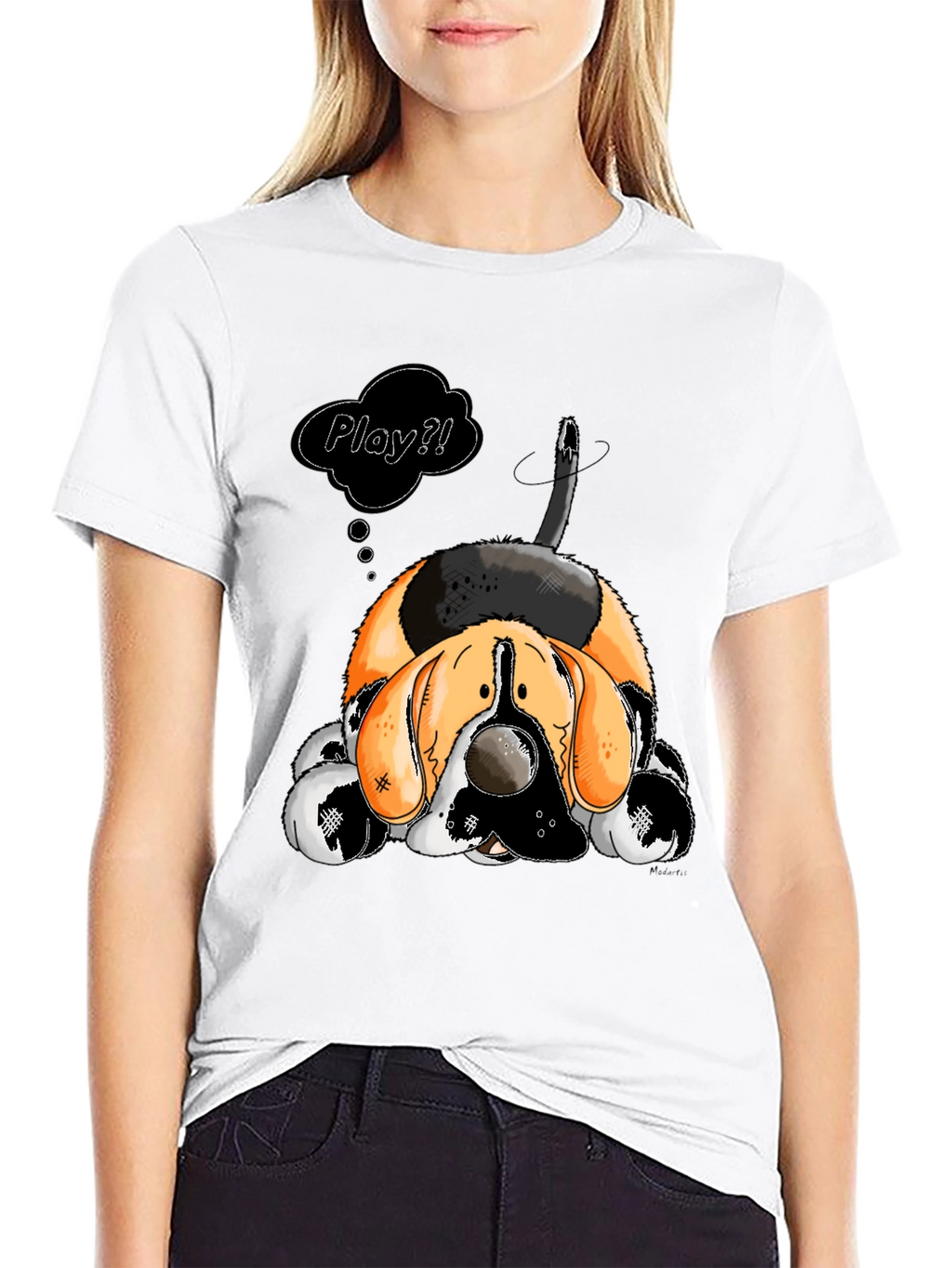 Cartoon Dog Play? Graphic T-Shirt