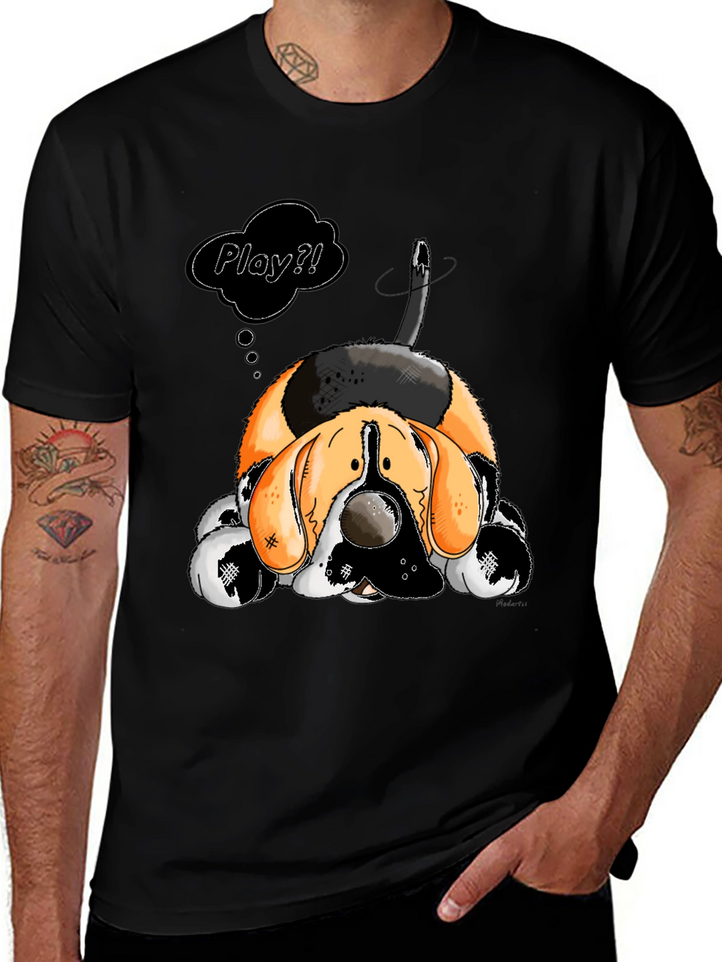 Cartoon Dog Play? Graphic T-Shirt