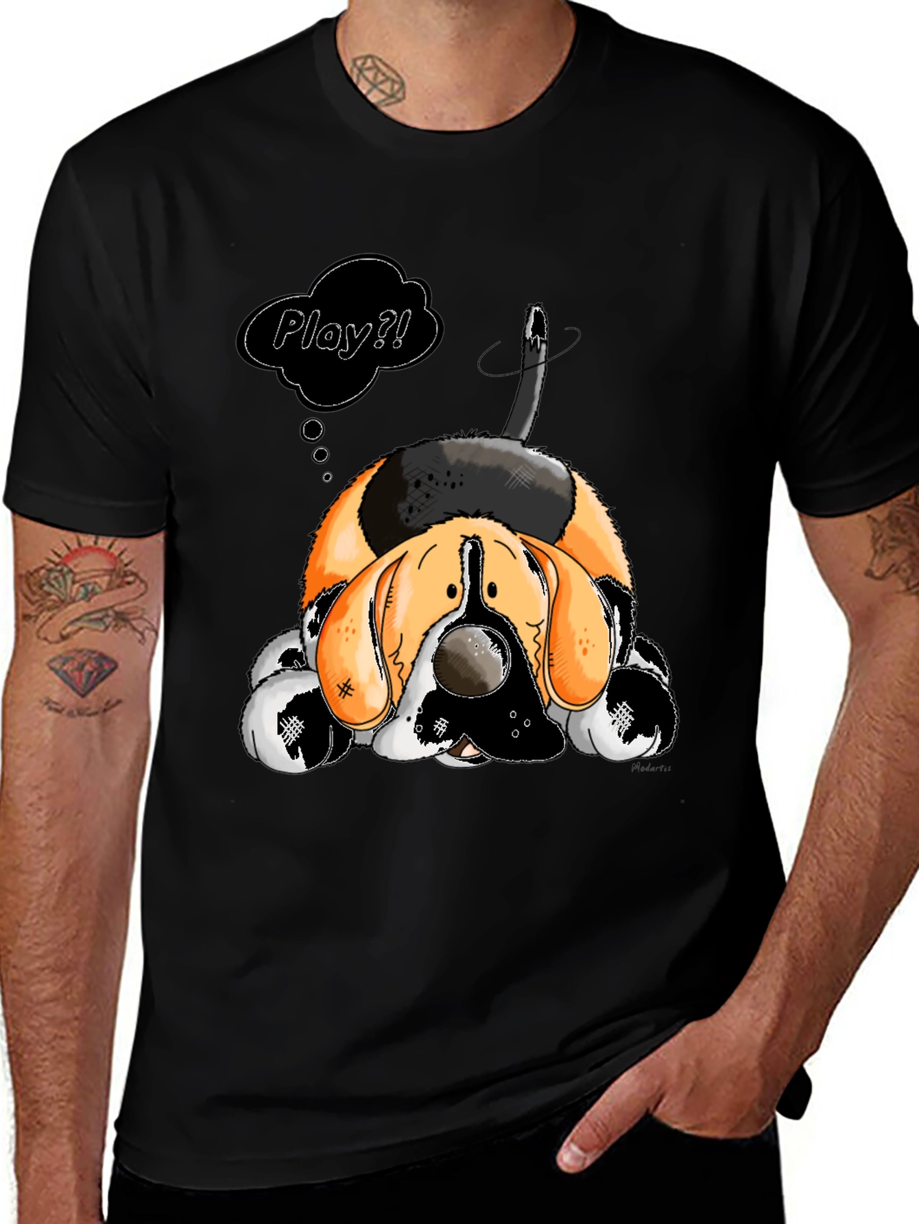 Cartoon Dog Play? Graphic T-Shirt