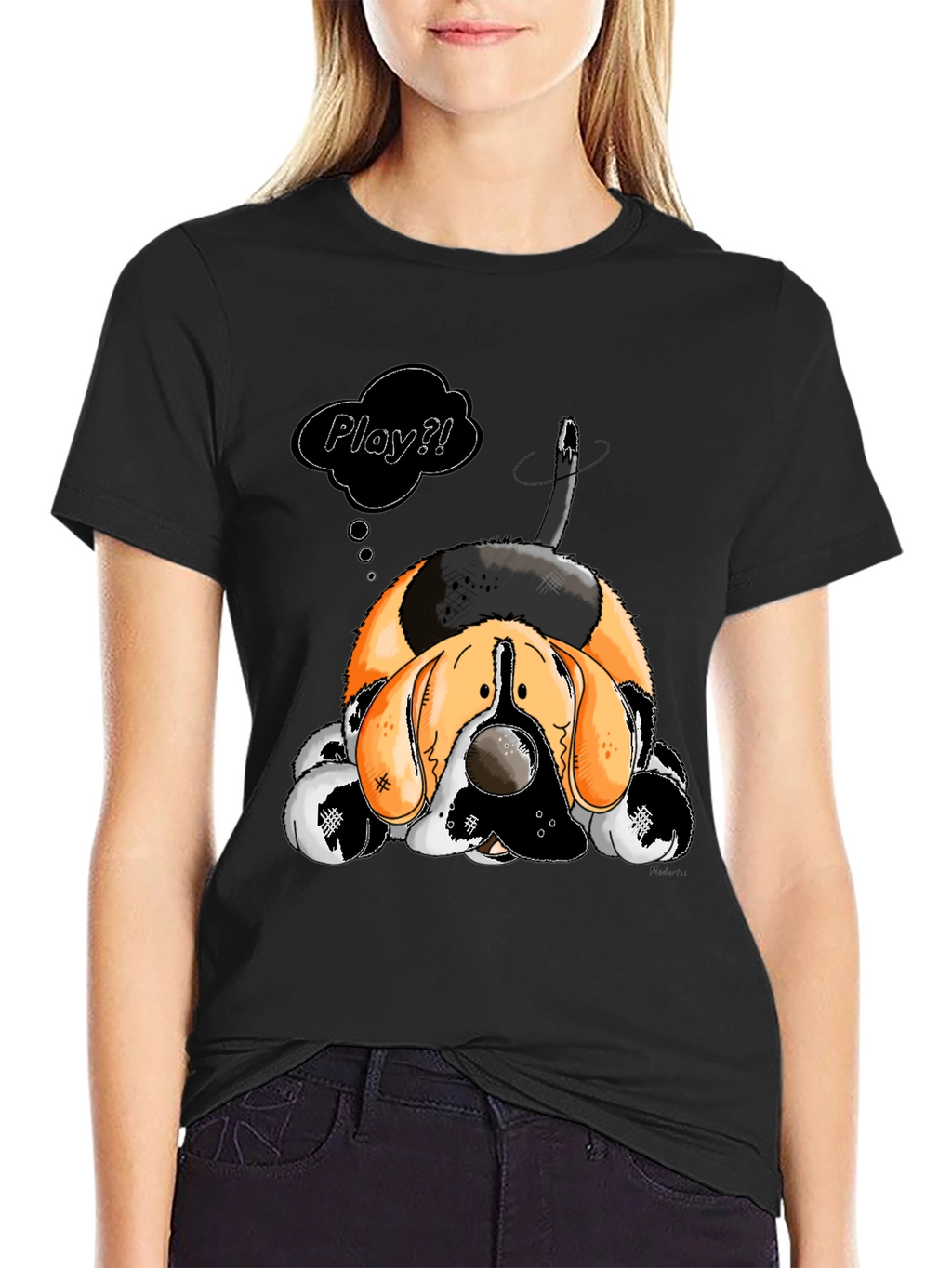 Cartoon Dog Play? Graphic T-Shirt