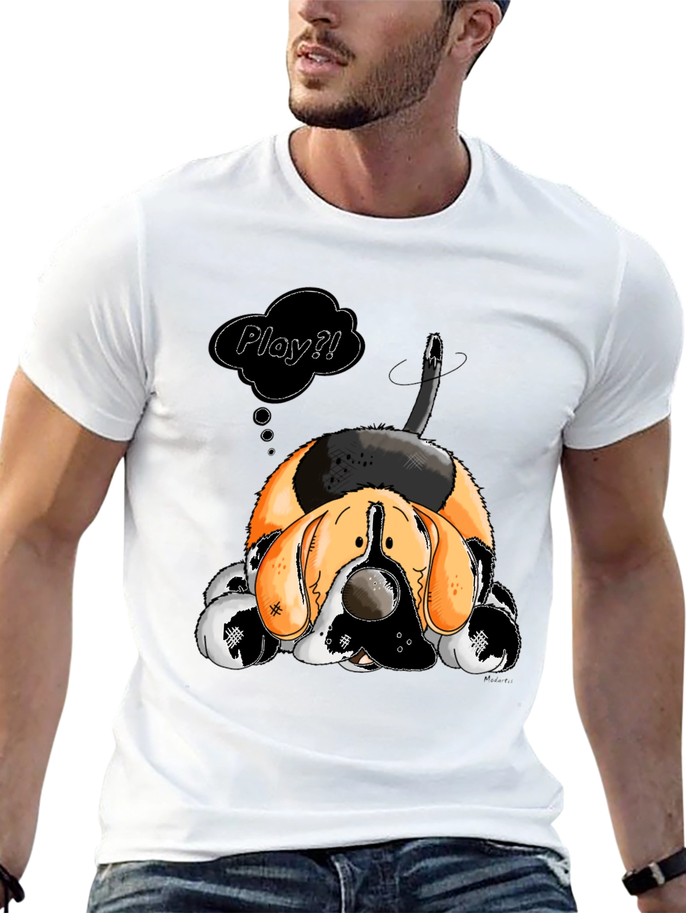 Cartoon Dog Play? Graphic T-Shirt
