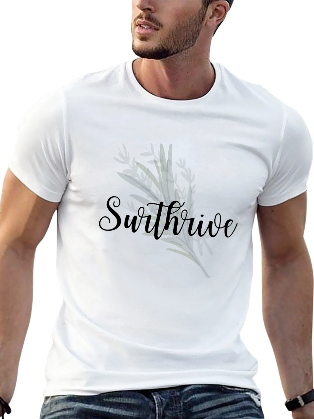 Stylish Swthrive Graphic Black T-Shirt
