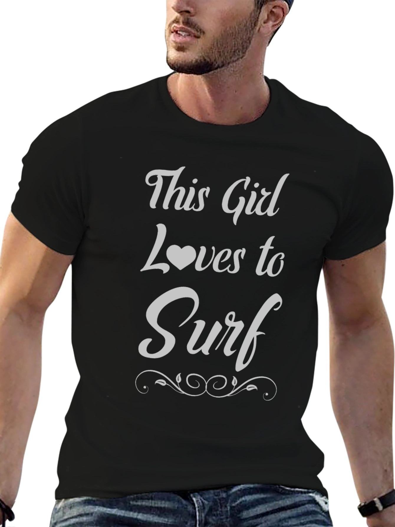This Girl Loves to Surf T-Shirt - Black
