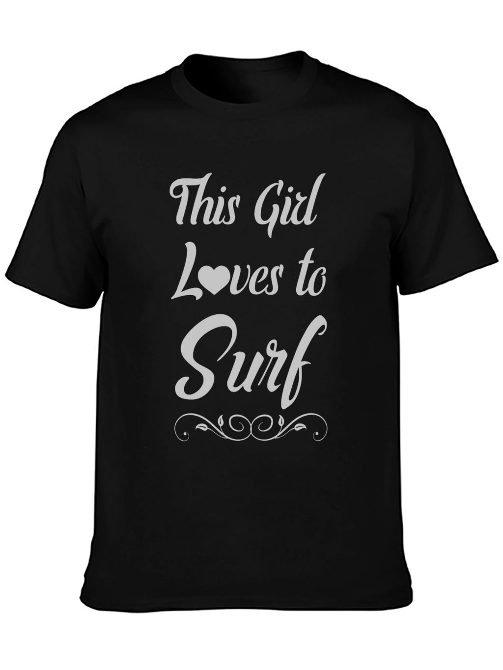 This Girl Loves to Surf T-Shirt - Black