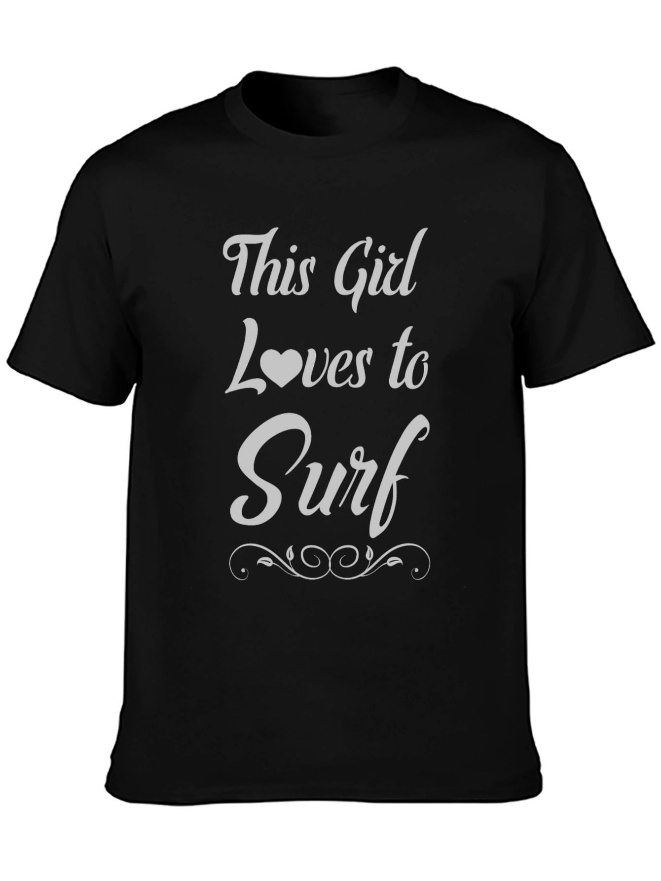 This Girl Loves to Surf T-Shirt - Black