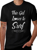 This Girl Loves to Surf T-Shirt - Black