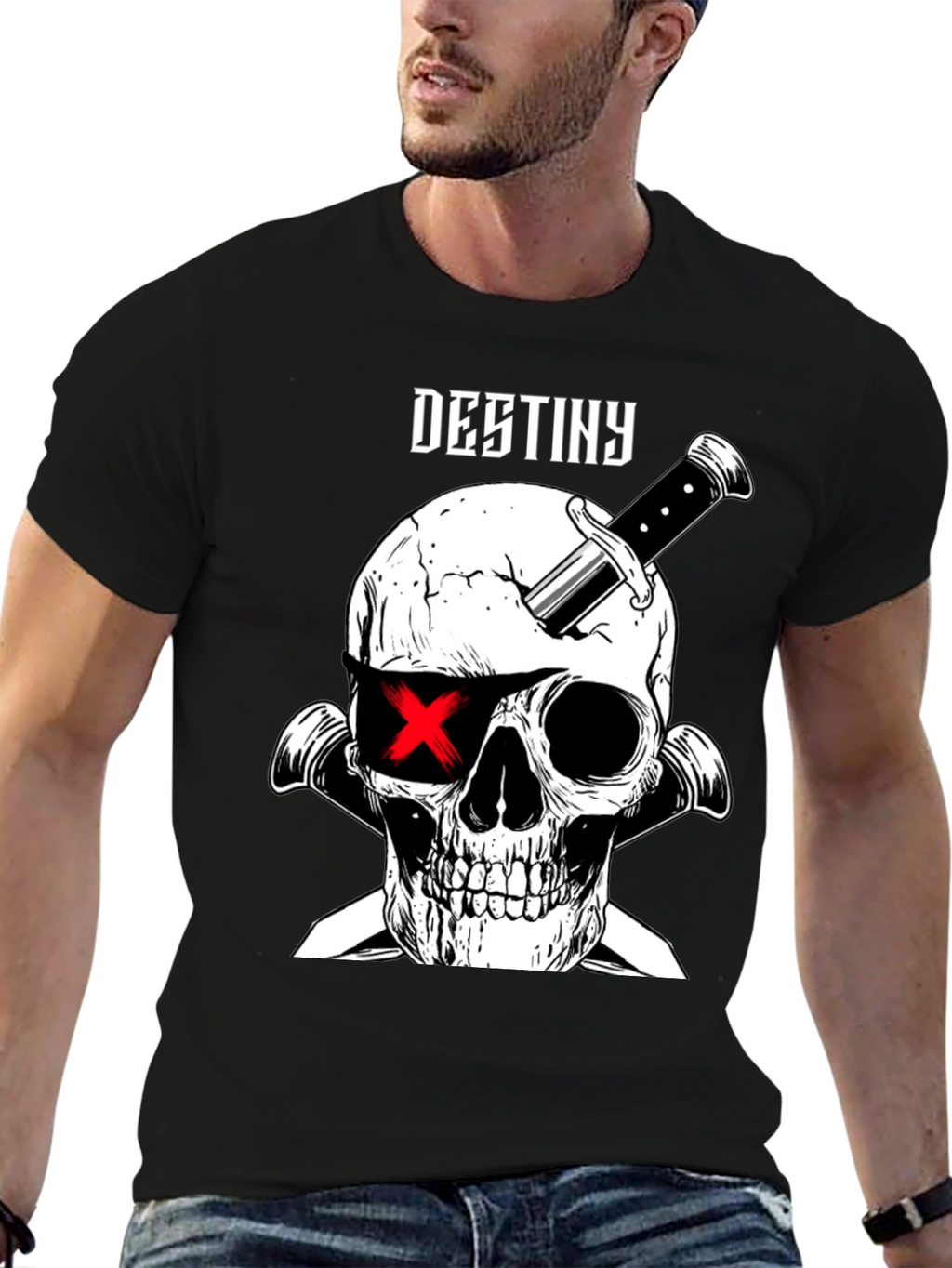 Destiny Skull & Dagger Graphic Tee - Black