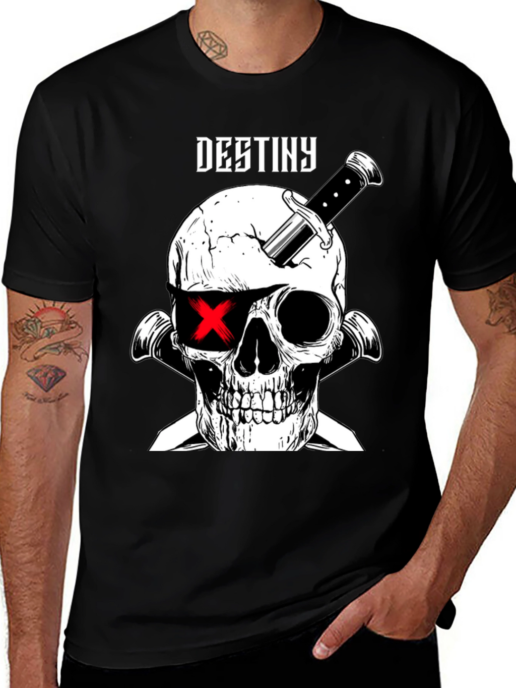 Destiny Skull & Dagger Graphic Tee - Black