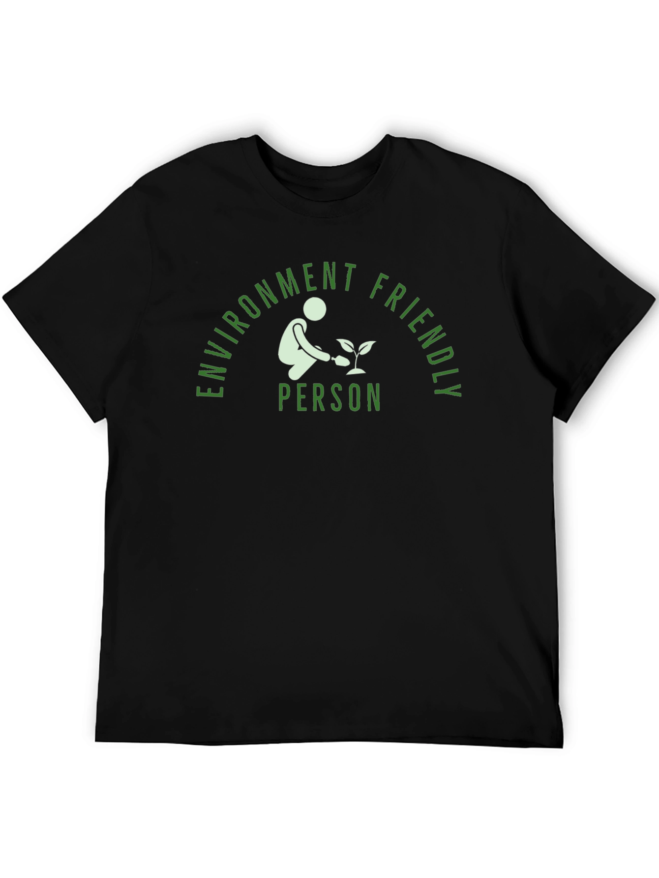 Environment Friendly Person Black T-Shirt