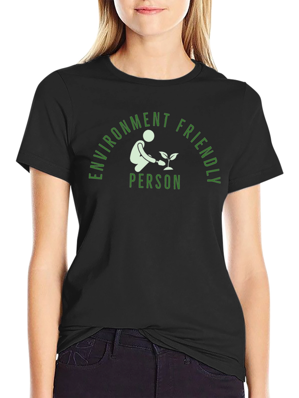 Environment Friendly Person Black T-Shirt