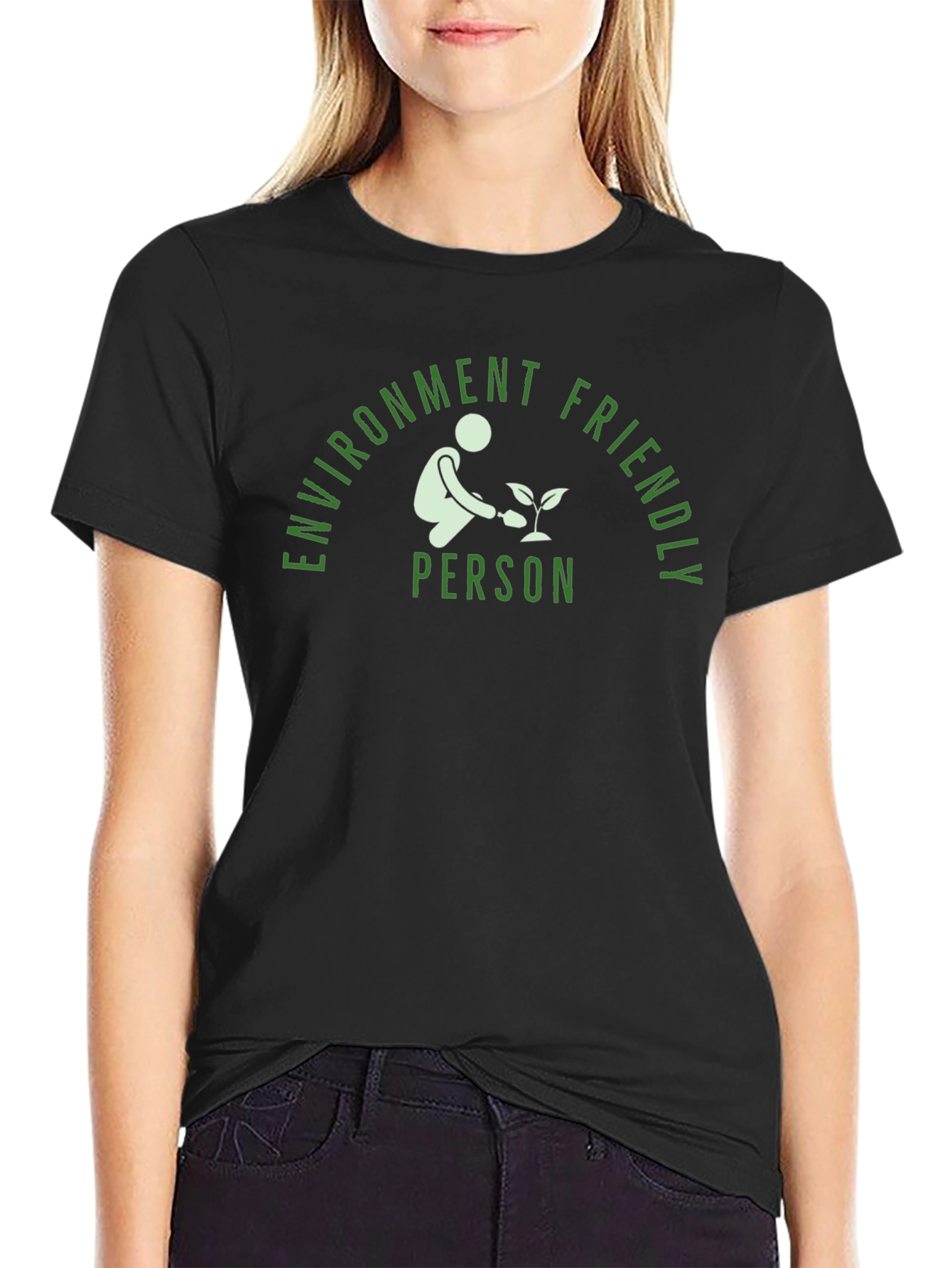 Environment Friendly Person Black T-Shirt