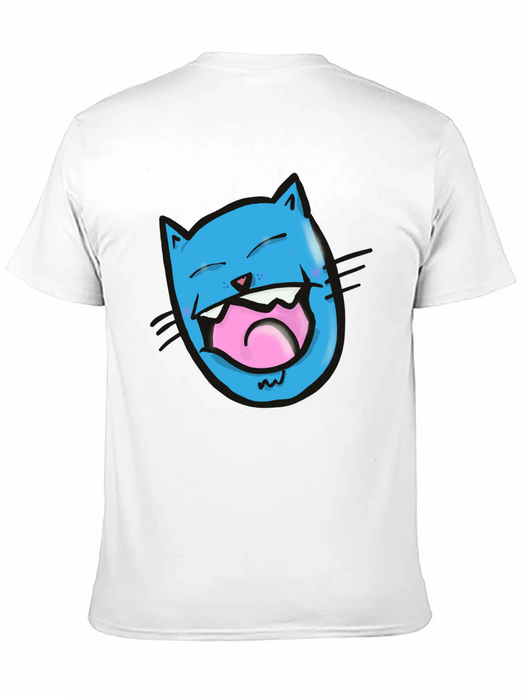 Laughing Cat Graphic T-Shirt - Black Cotton Tee