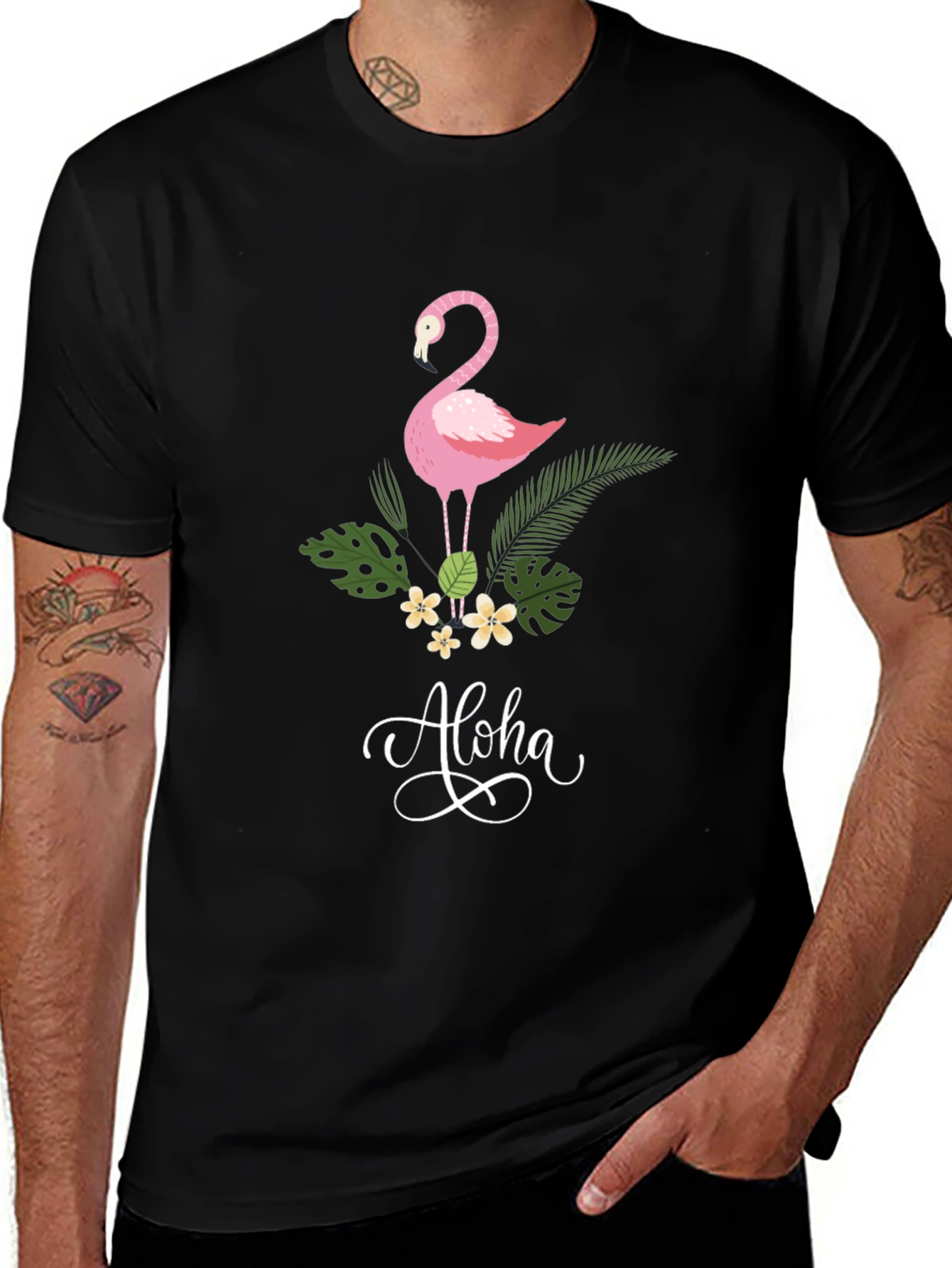 Aloha Flamingo Graphic T-Shirt