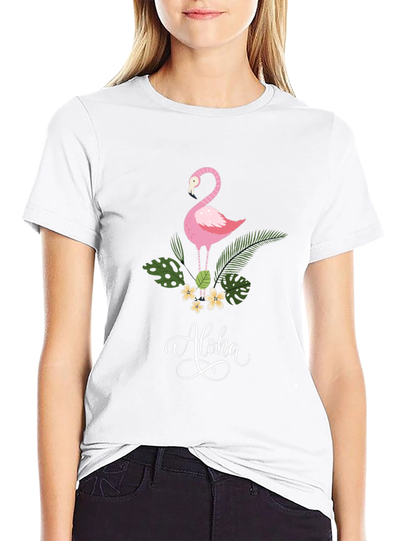 Aloha Flamingo Graphic T-Shirt