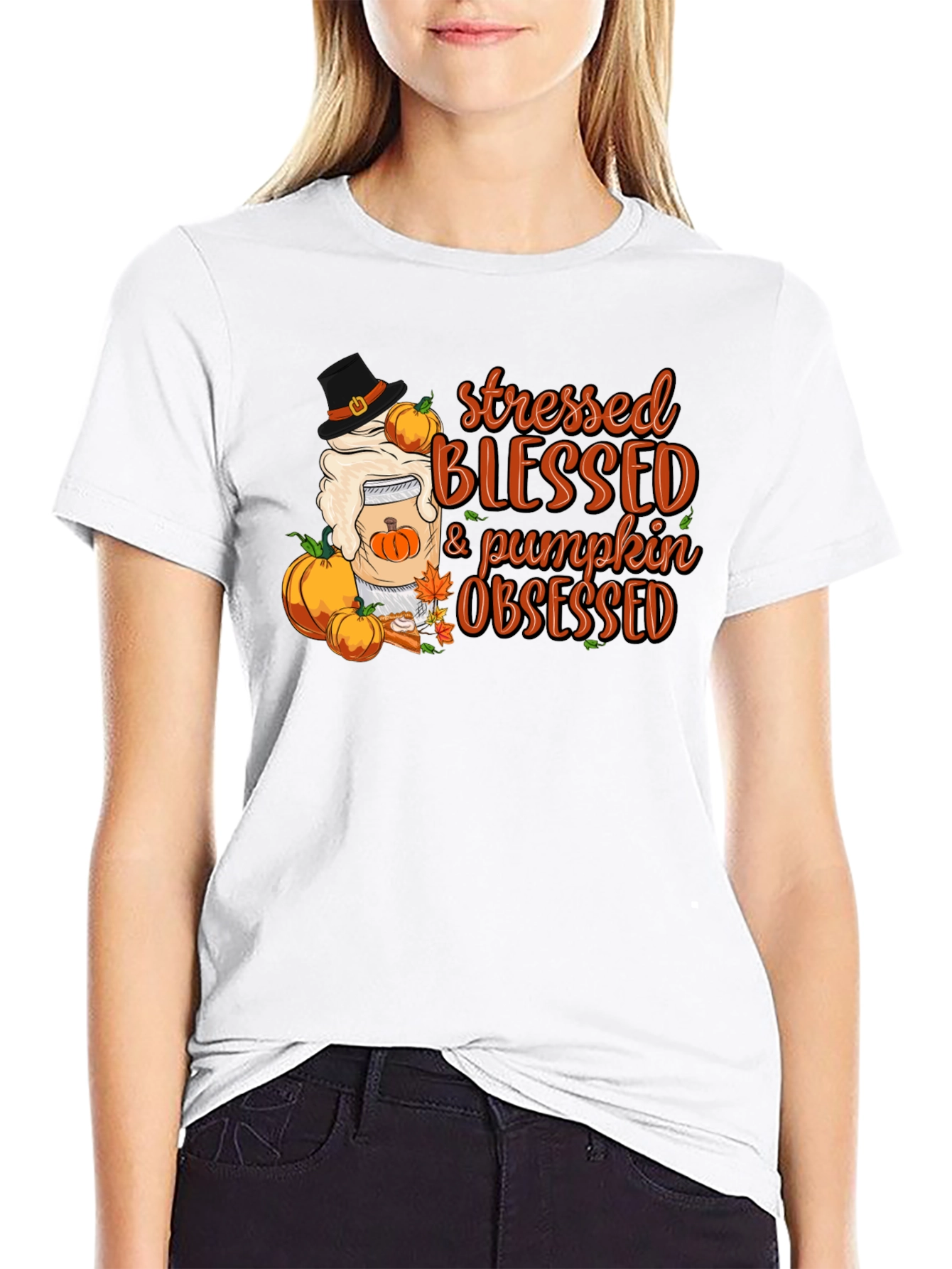 Stressed Blessed Pumpkin Obsessed T-Shirt