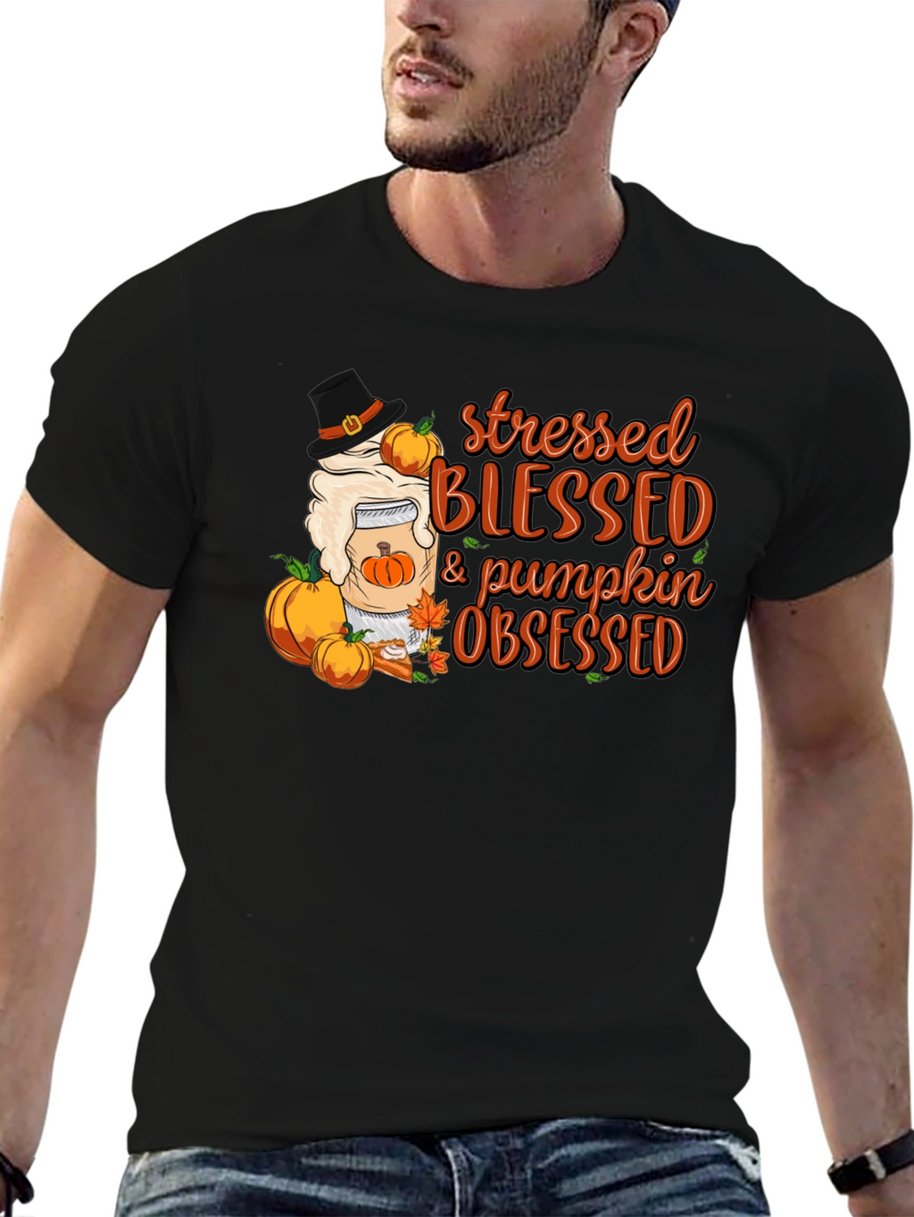 Stressed Blessed Pumpkin Obsessed T-Shirt