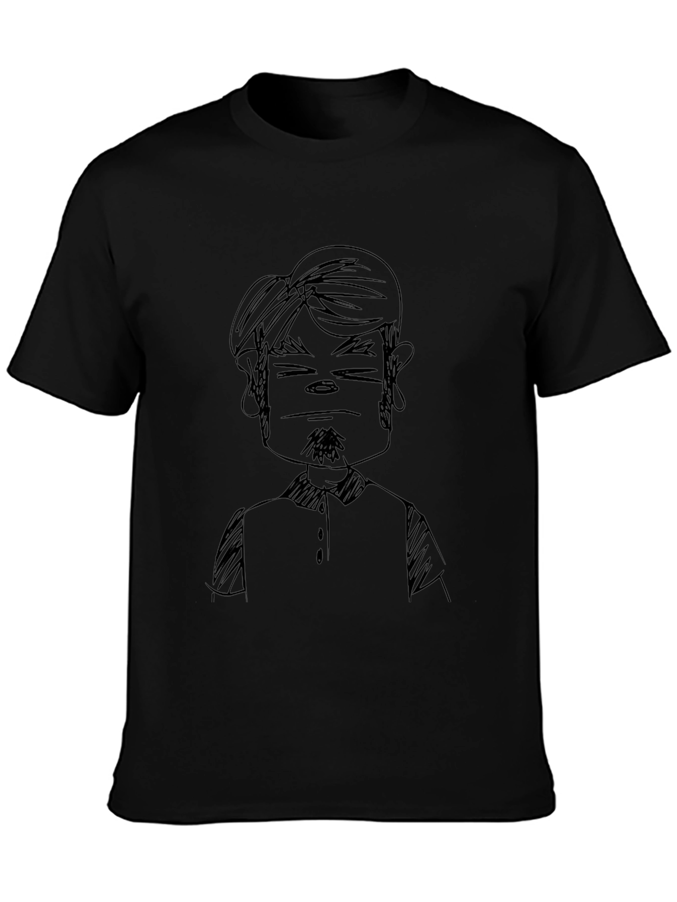 Sketchy Dude Black T-Shirt - Unique Graphic Tee