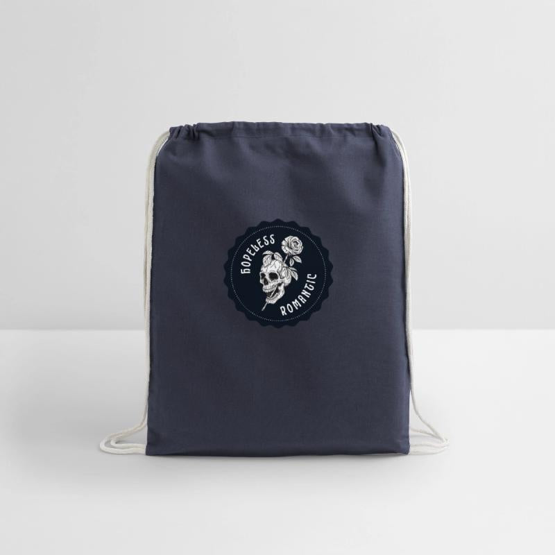 Dark Navy Illustrated Skull Hopeless Romantic
