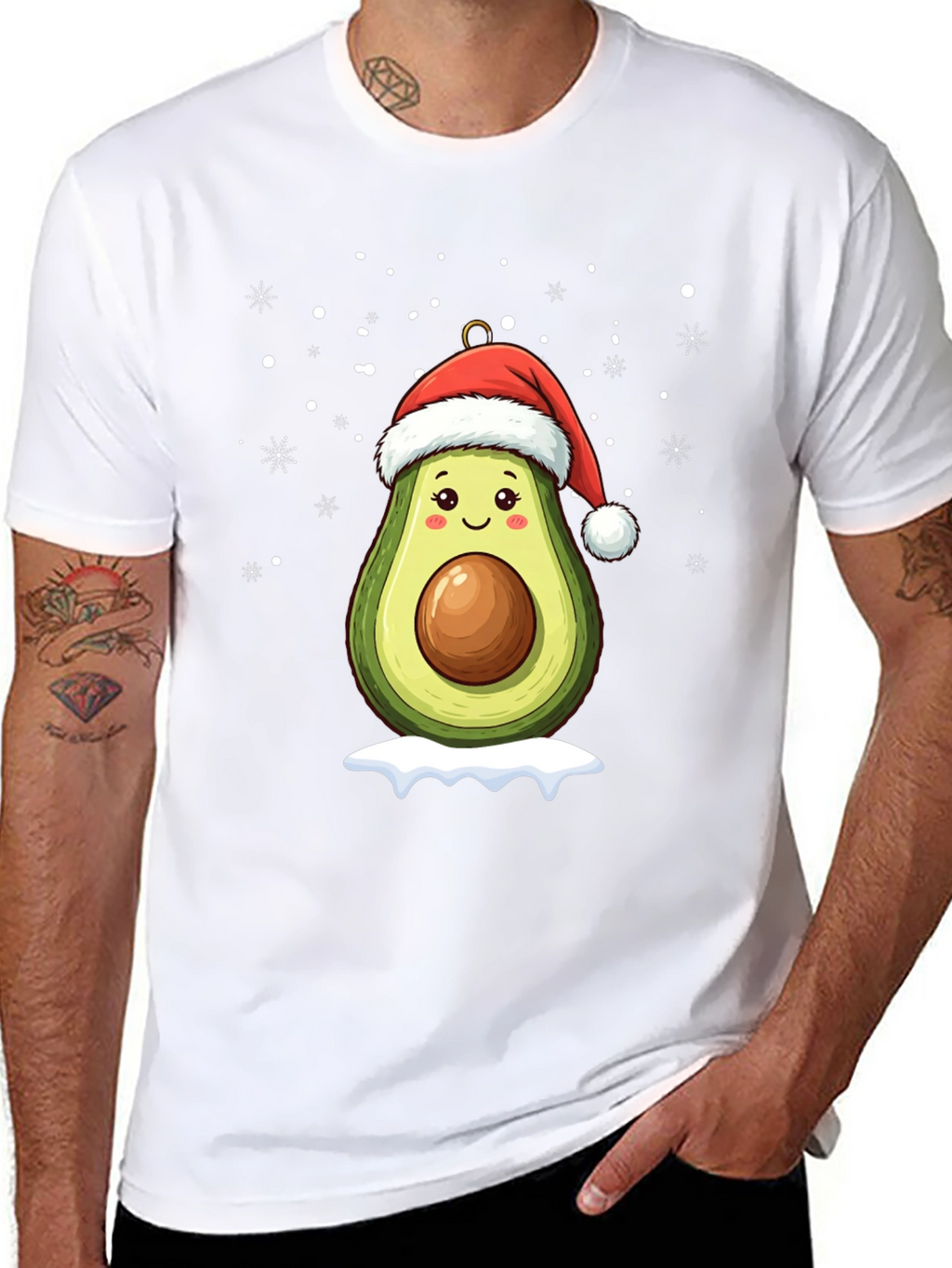 Festive Avocado Santa T-Shirt