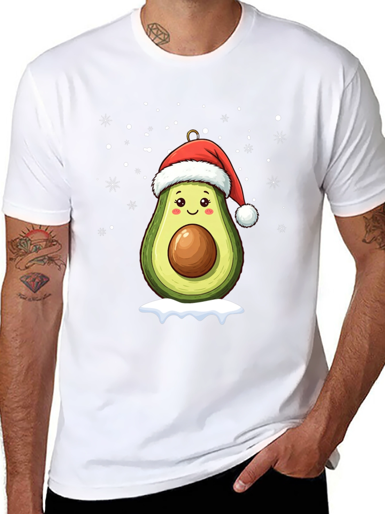 Festive Avocado Santa T-Shirt