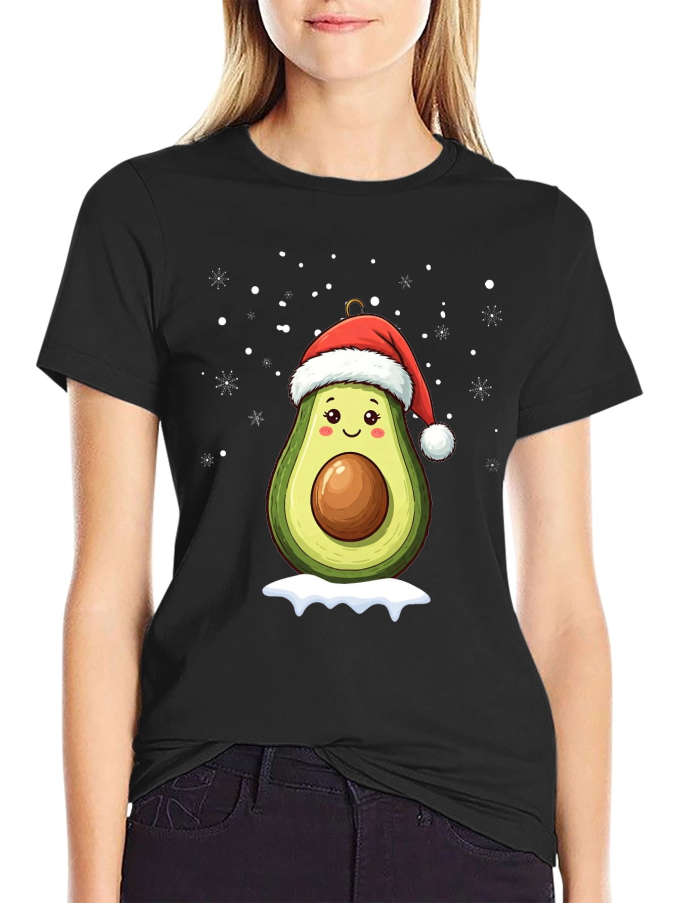 Festive Avocado Santa T-Shirt