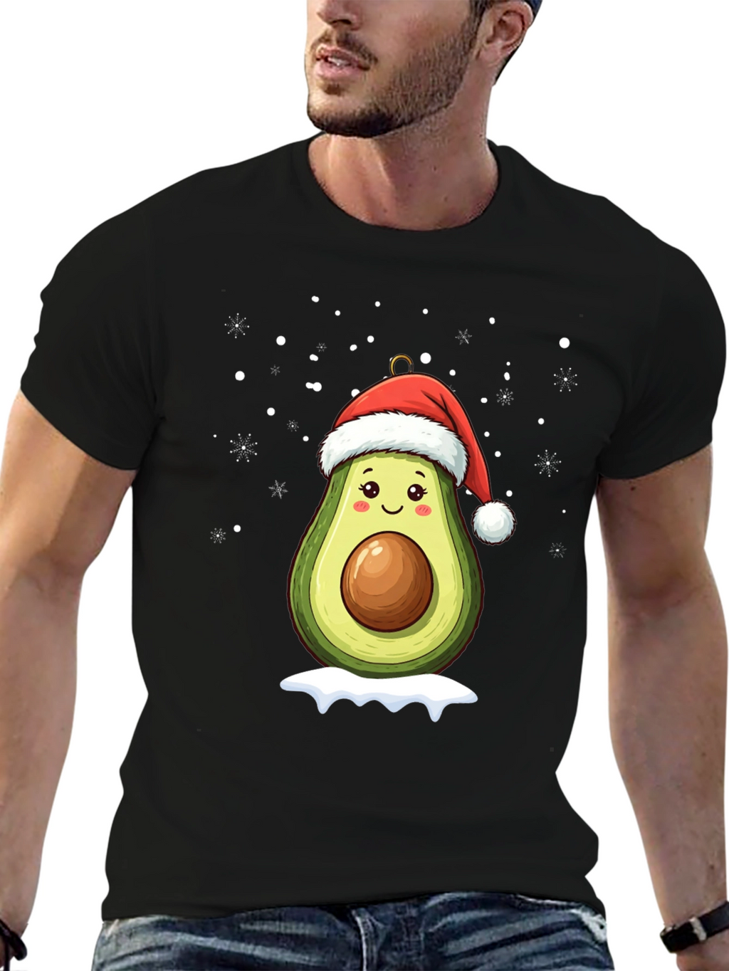 Festive Avocado Santa T-Shirt