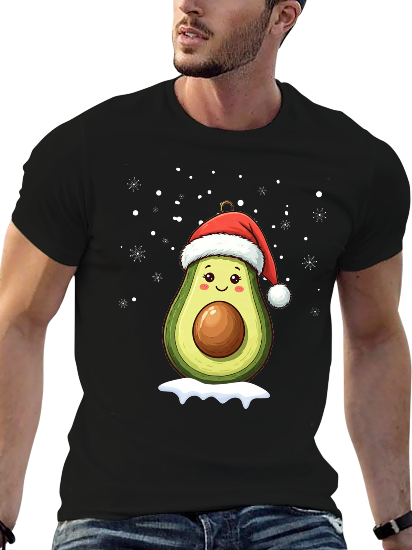 Festive Avocado Santa T-Shirt